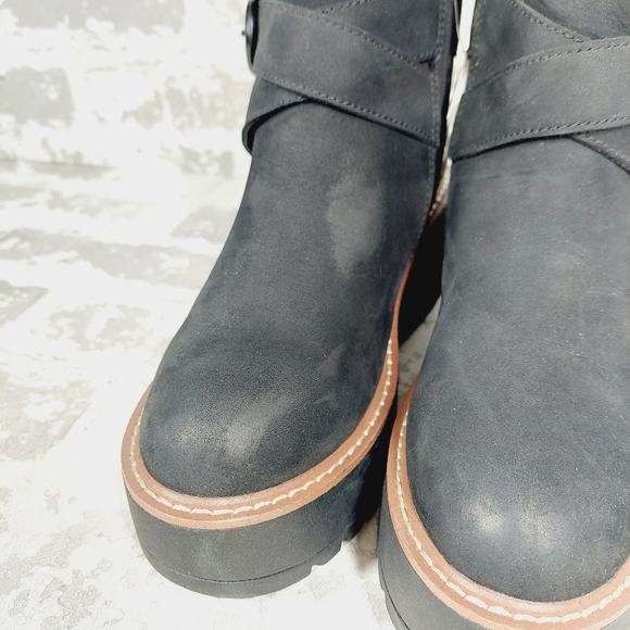 NEW Blondo Giovanni Waterproof Black Nubuck Leather Chunky Ankle Boots E416 - Picture 8 of 12